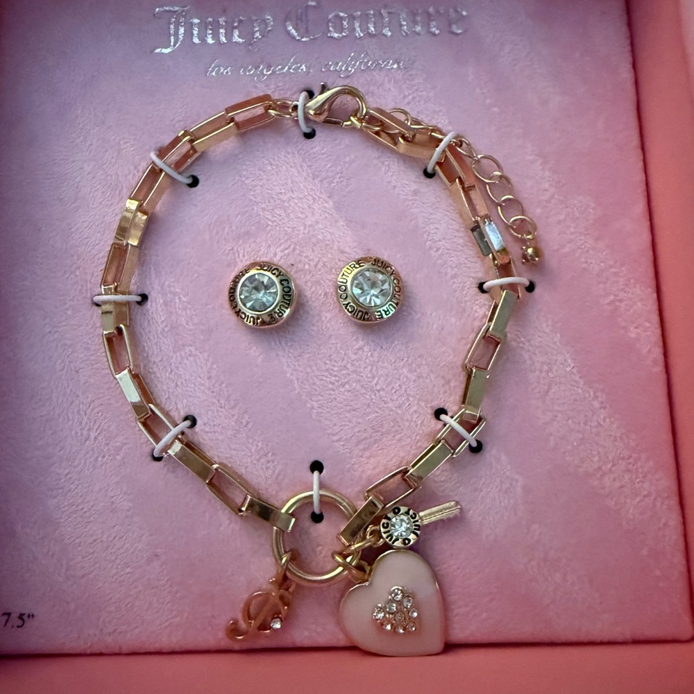 Juicy Couture Gold and Pink Bracelet